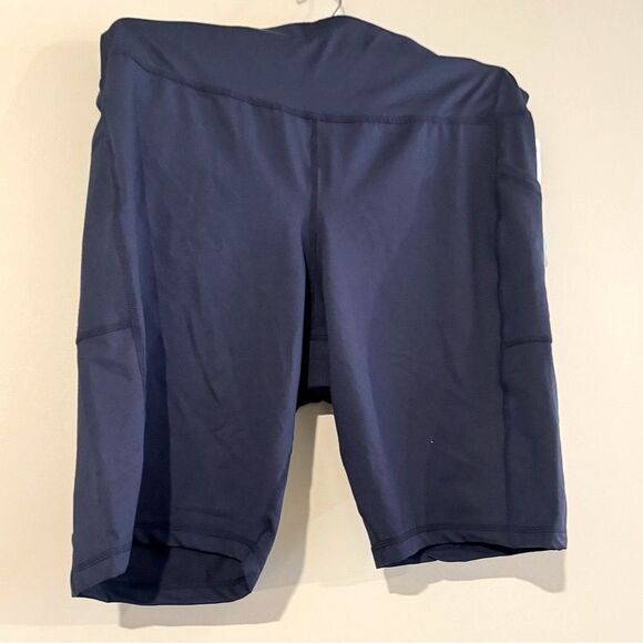 ID Ideology Women's Pull On Bicycle Shorts Blue, two side pockets - Picture 8 of 9